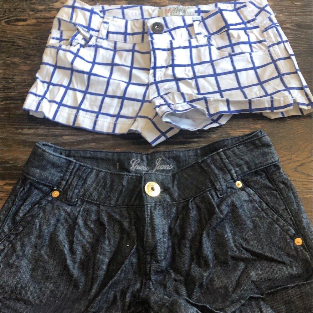 GUESS Jean short and White Checkered Jean short both size: 26